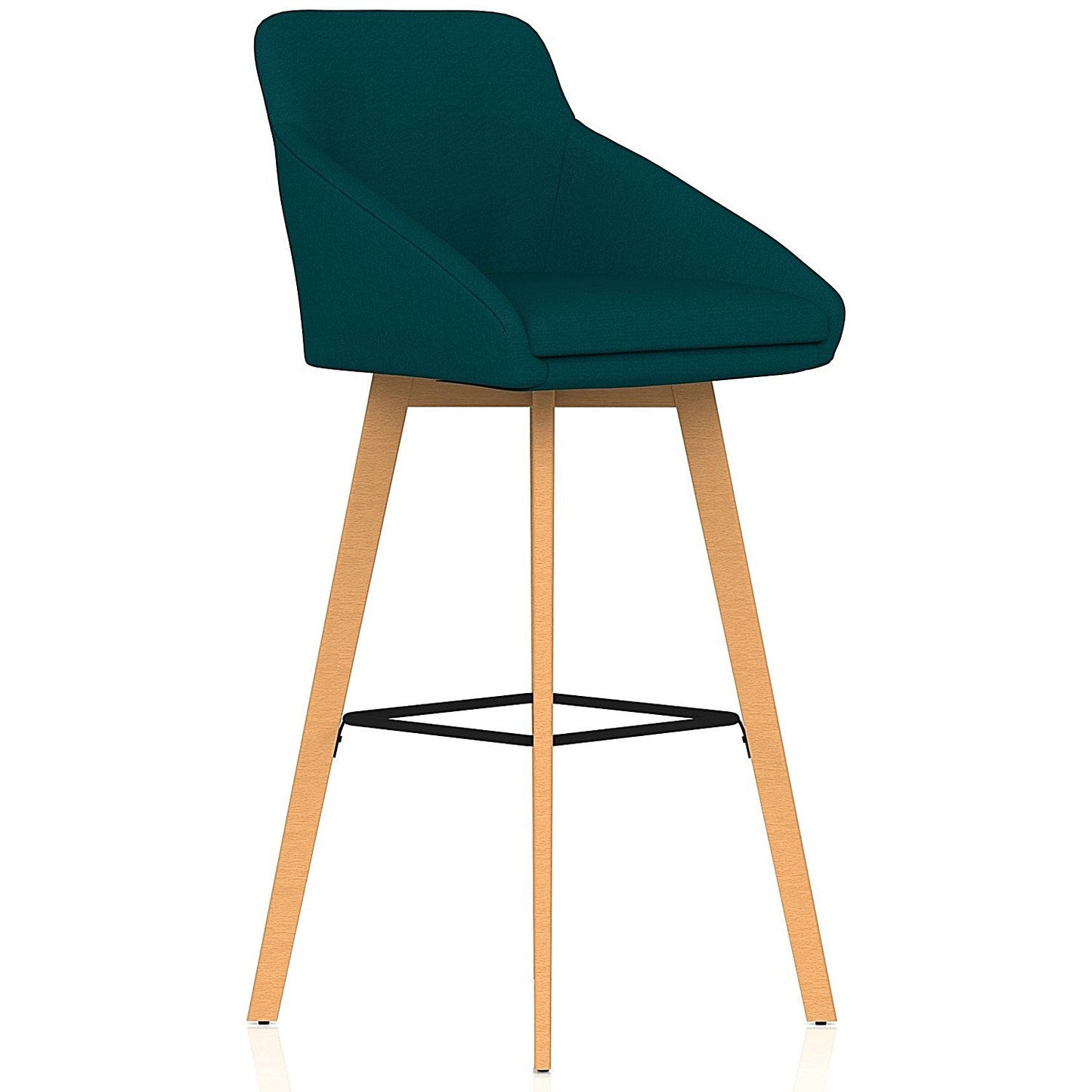 Carmen Wooden Leg High Stool Bespoke Maringa Teal Fabric Easy2Order : KCUP4591