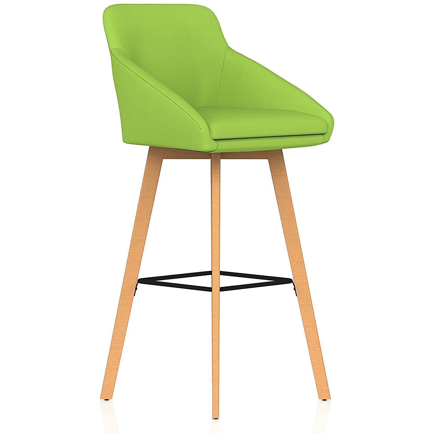 Carmen Wooden Leg High Stool Bespoke Myrrh Green Fabric Easy2Order : KCUP4592
