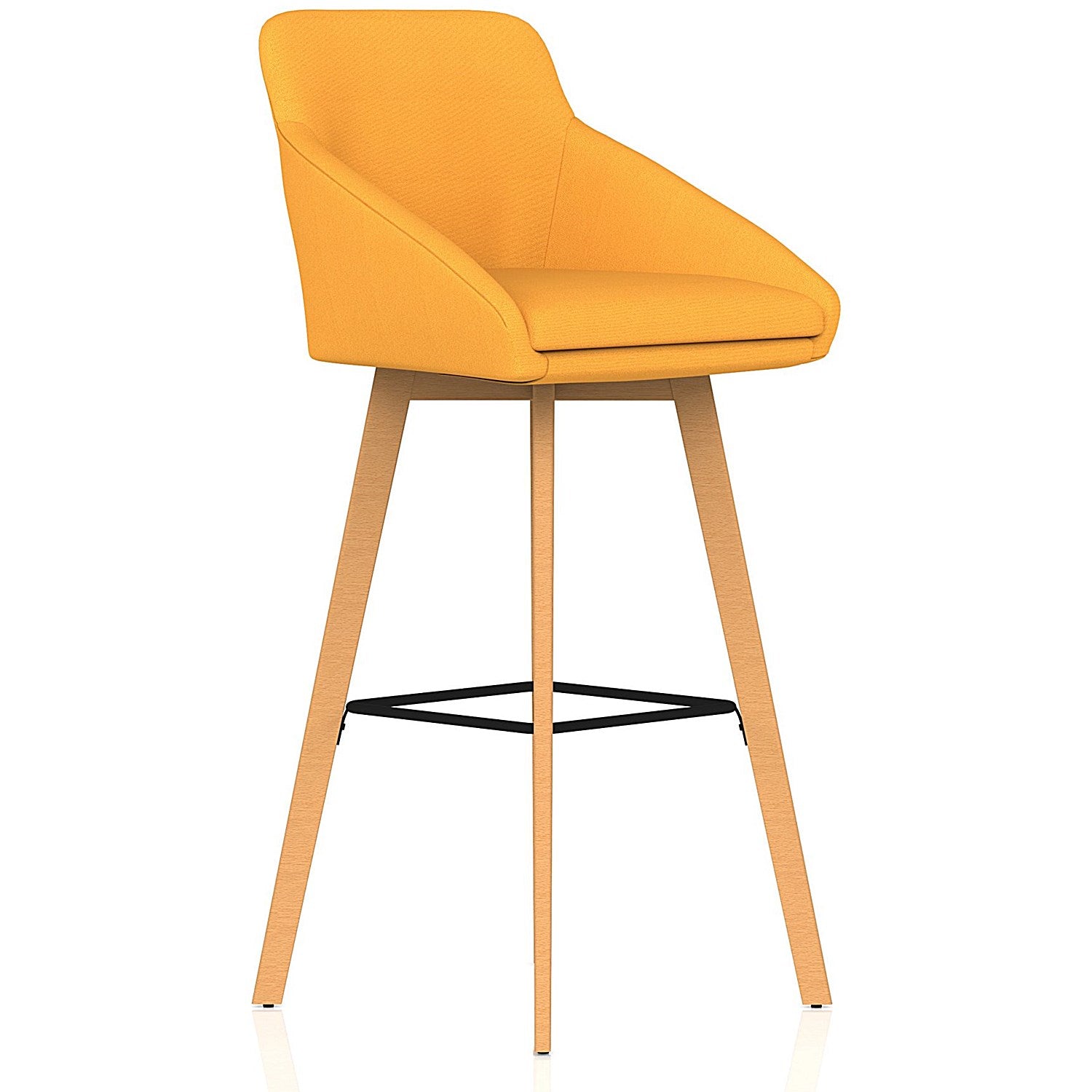 Carmen Wooden Leg High Stool Bespoke Senna Yellow Fabric Easy2Order : KCUP4593