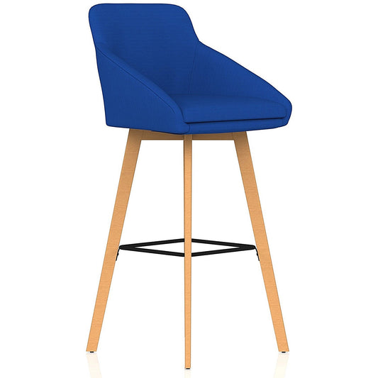 Carmen Wooden Leg High Stool Bespoke Stevia Blue Fabric Easy2Order : KCUP4594