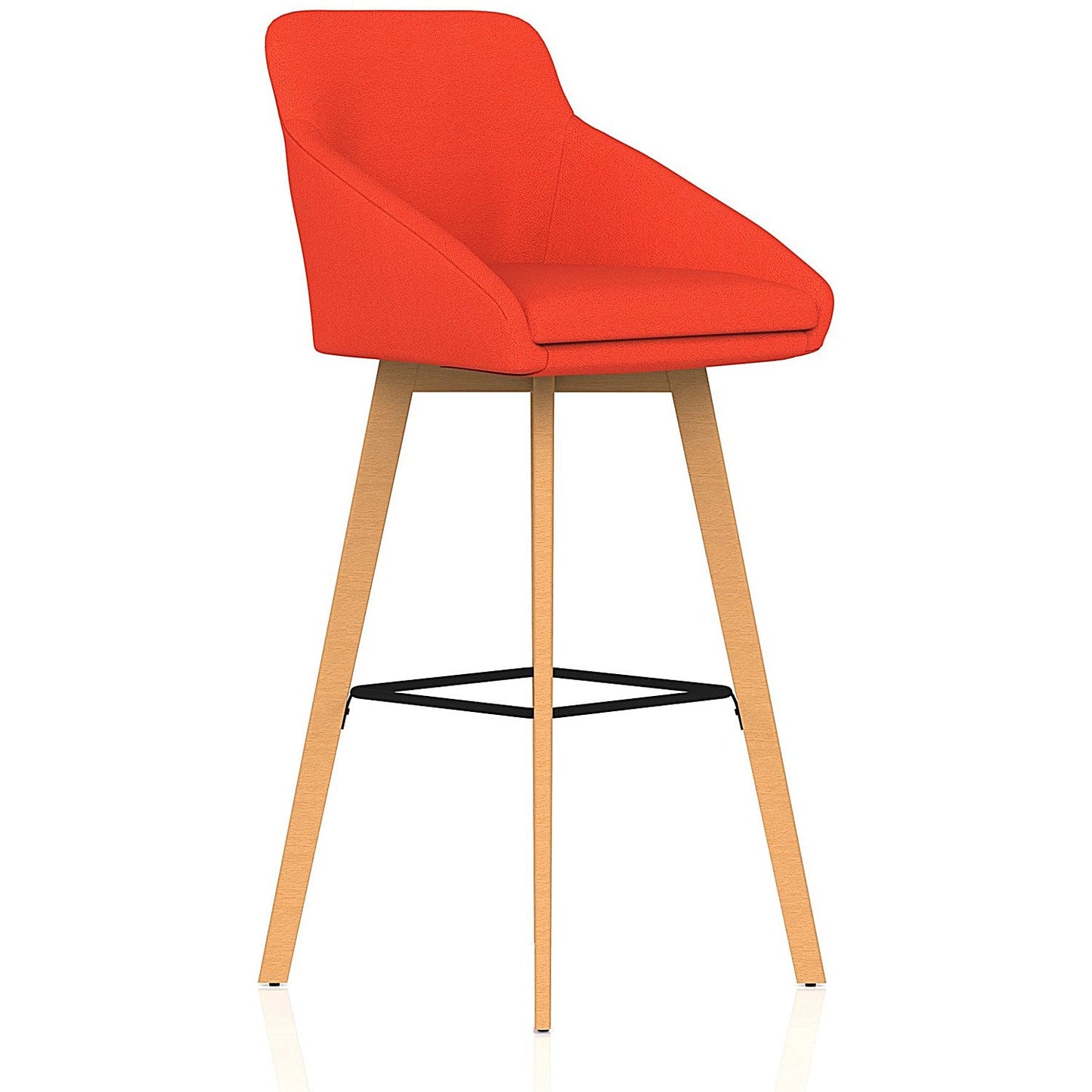 Carmen Wooden Leg High Stool Bespoke Tabasco Orange Fabric Easy2Order : KCUP4595