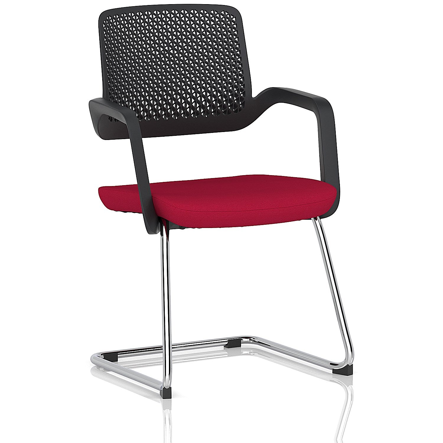 Cosmo Cantilever Chair Black Frame Bespoke Colour Seat Bergamot Cherry Easy2Order : KCUP4605