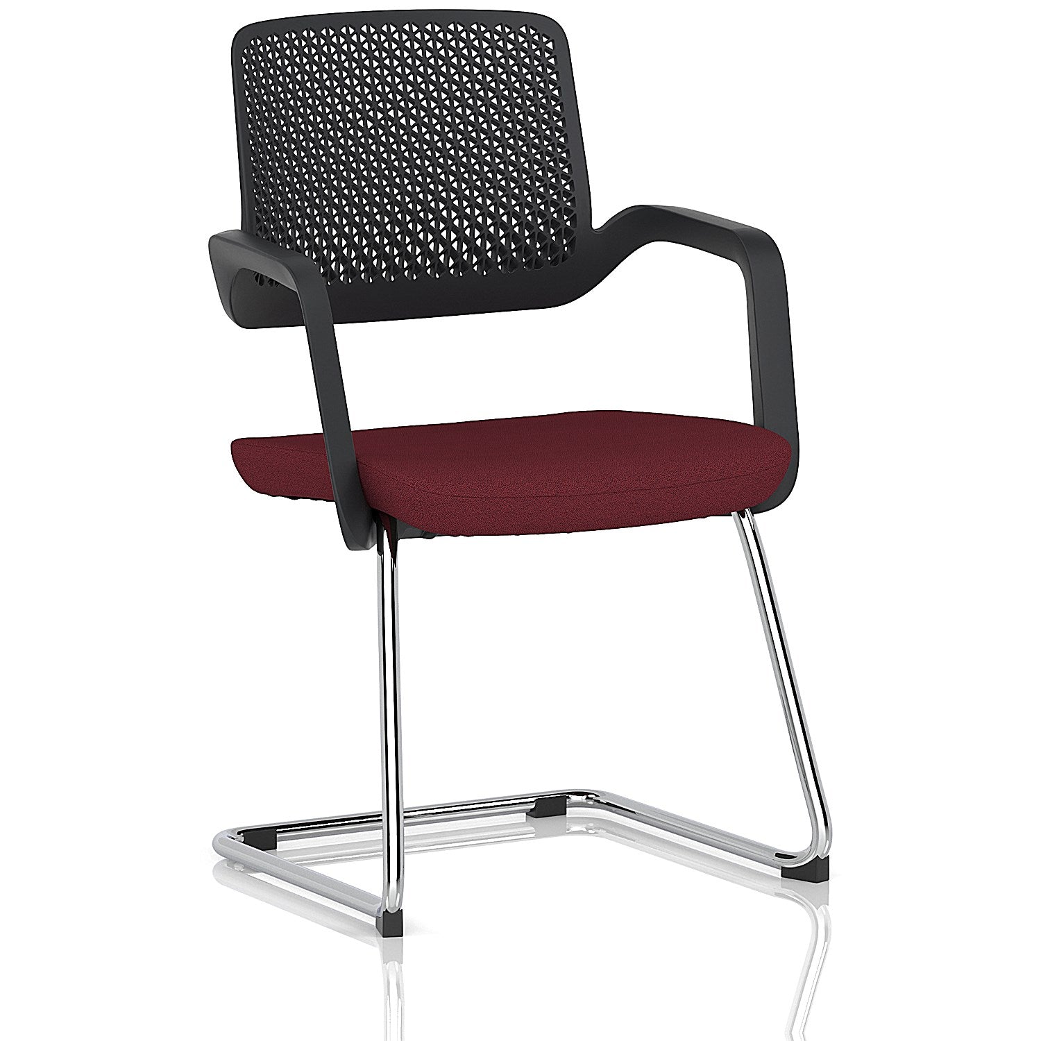 Cosmo Cantilever Chair Black Frame Bespoke Colour Seat Ginseng Chilli Easy2Order : KCUP4606