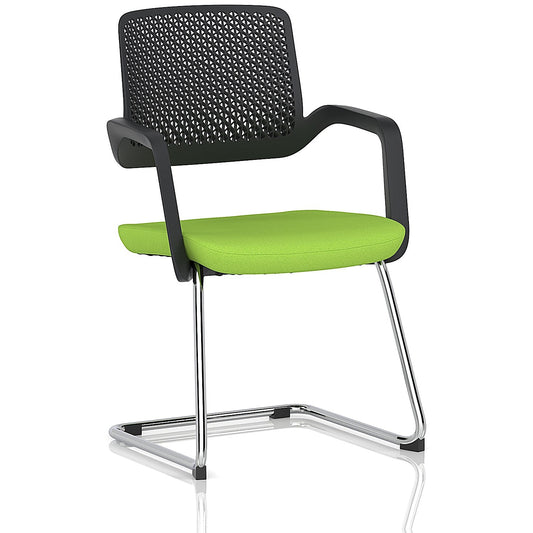 Cosmo Cantilever Chair Black Frame Bespoke Colour Seat Myrrh Green Easy2Order : KCUP4608