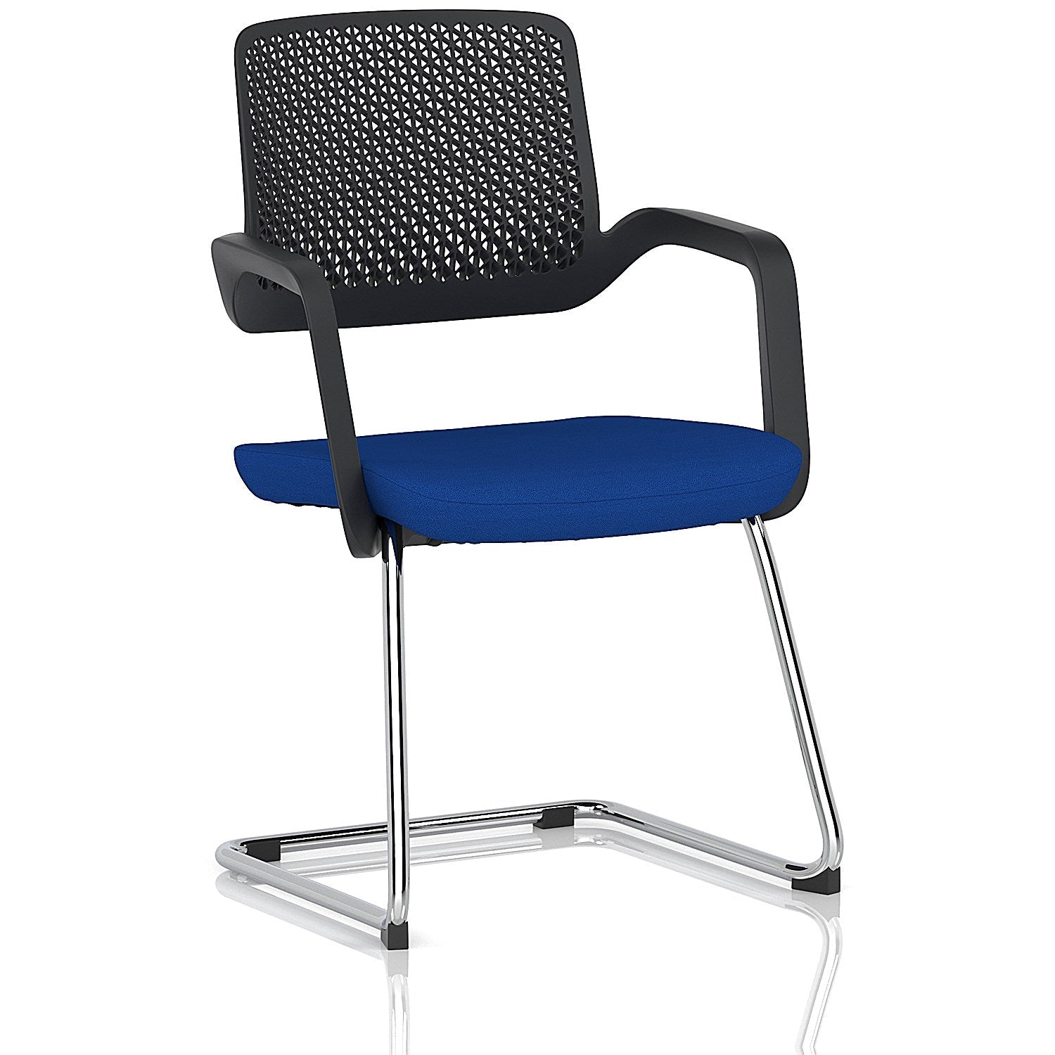 Cosmo Cantilever Chair Black Frame Bespoke Colour Seat Stevia Blue Easy2Order : KCUP4610