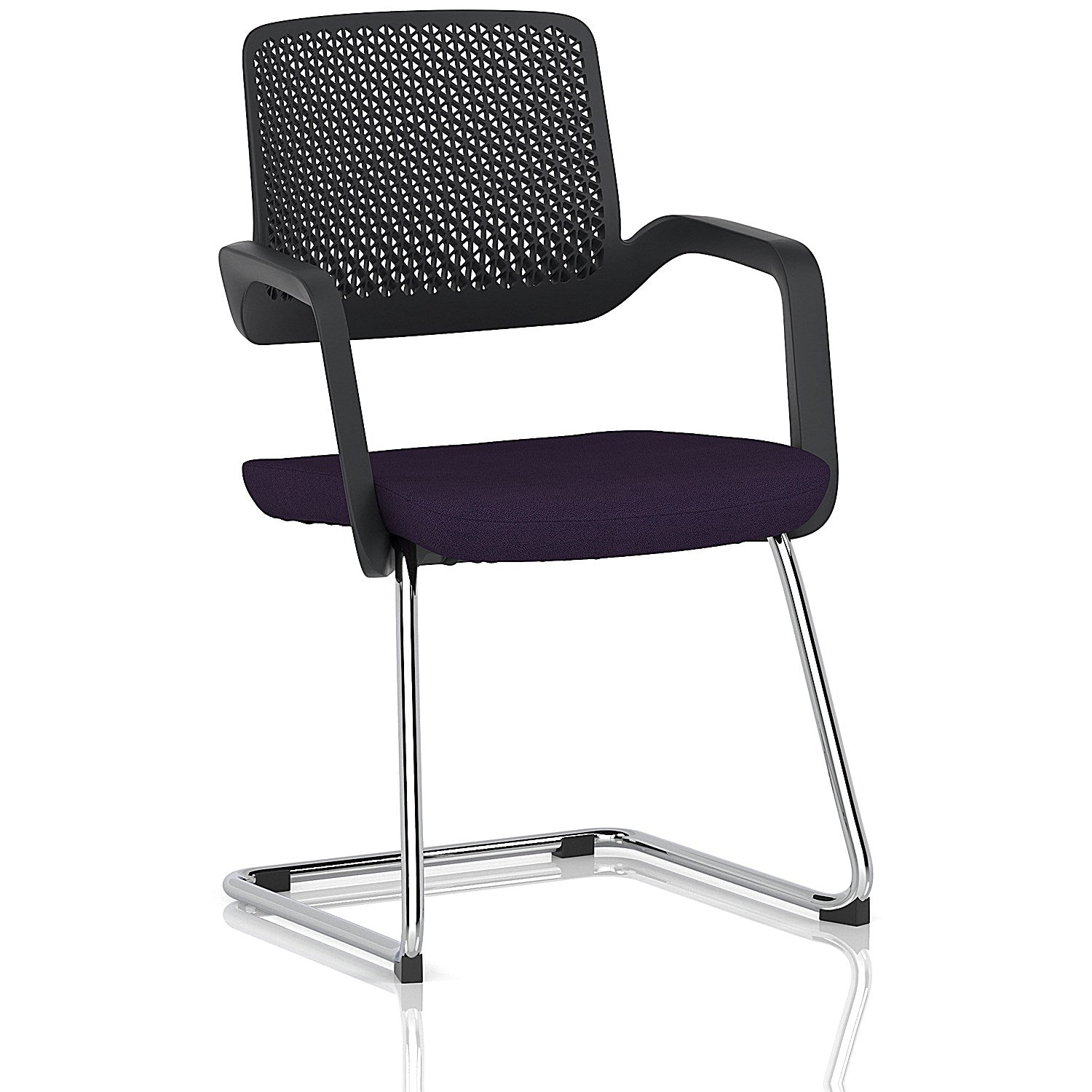 Cosmo Cantilever Chair Black Frame Bespoke Colour Seat Tansy Purple Easy2Order : KCUP4612
