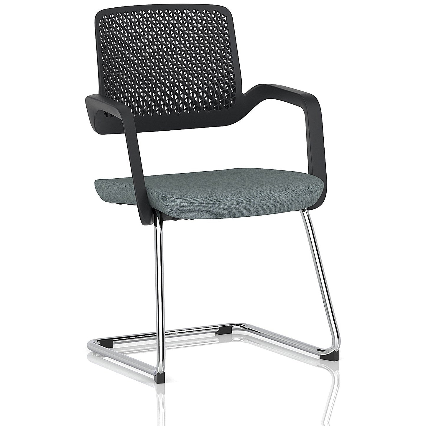 Cosmo Cantilever Chair Black Frame Bespoke Colour Seat Rivet Tensile Easy2Order : KCUP4616