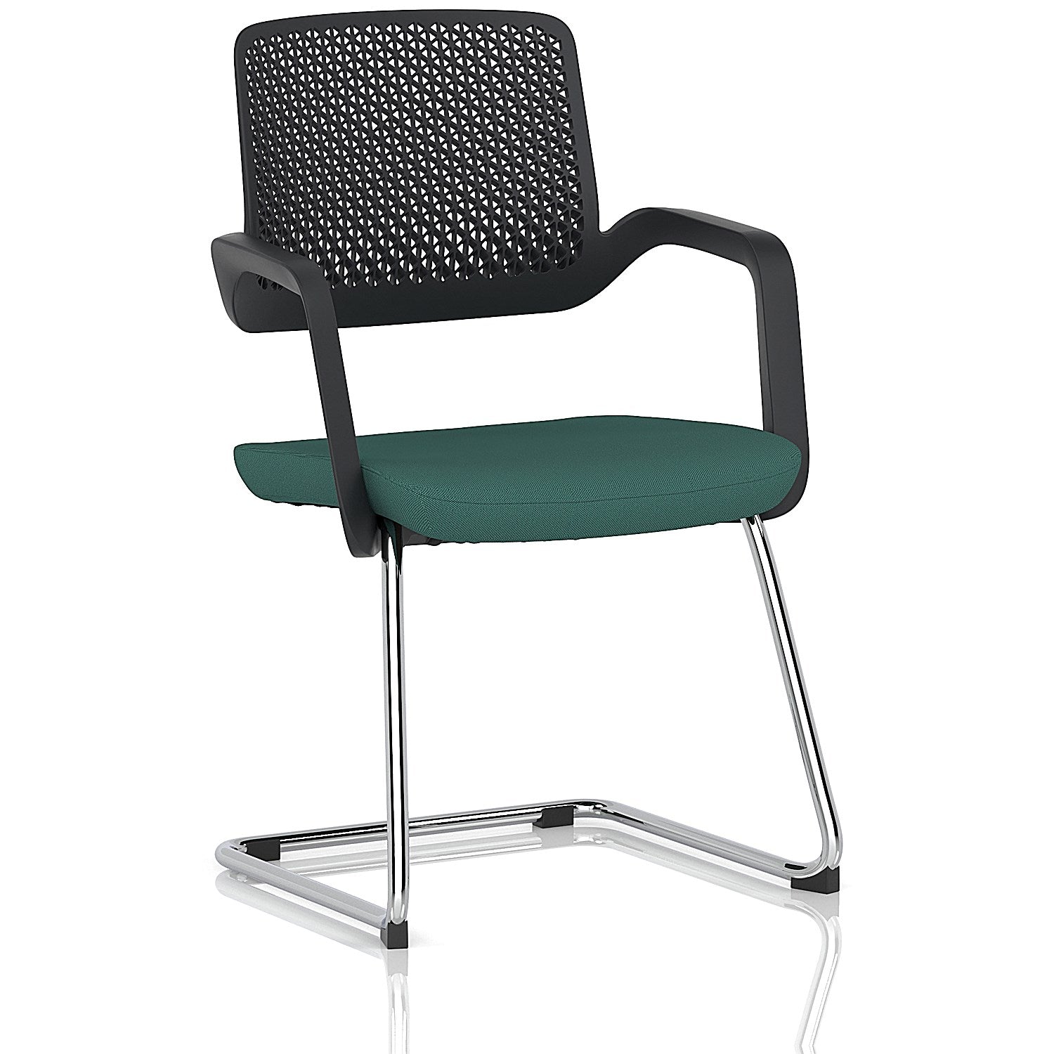 Cosmo Cantilever Chair Black Frame Bespoke Colour Seat Quest Kelp Easy2Order : KCUP4618