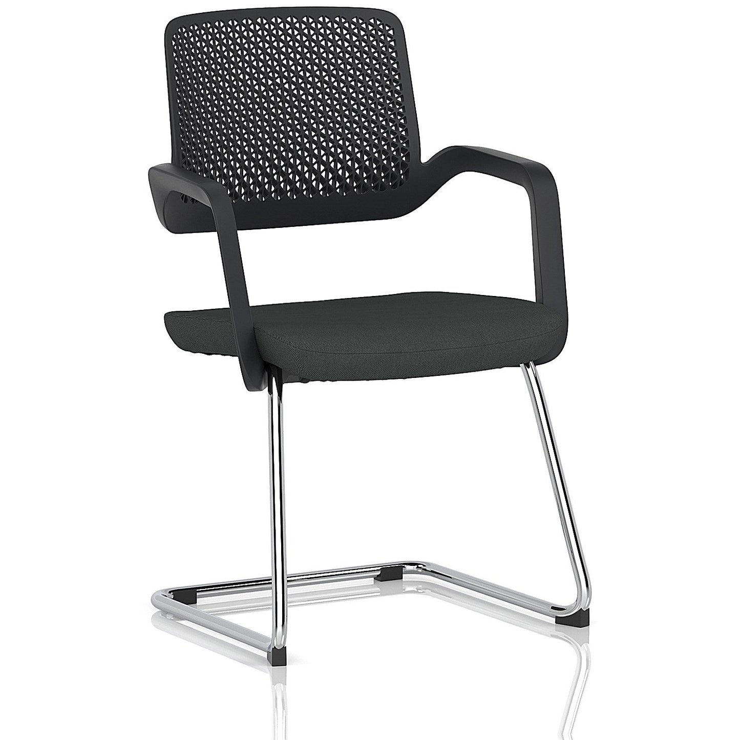 Cosmo Cantilever Chair Black Frame Bespoke Colour Seat Quest Mussel Easy2Order : KCUP4620