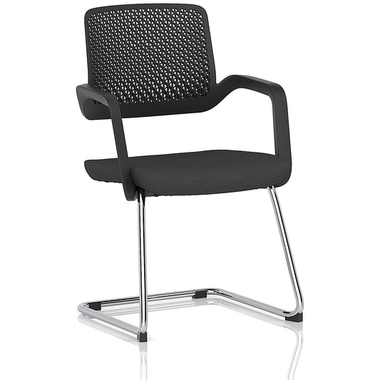 Cosmo Cantilever Chair Black Frame Bespoke Colour Seat Quest Mussel Easy2Order : KCUP4620