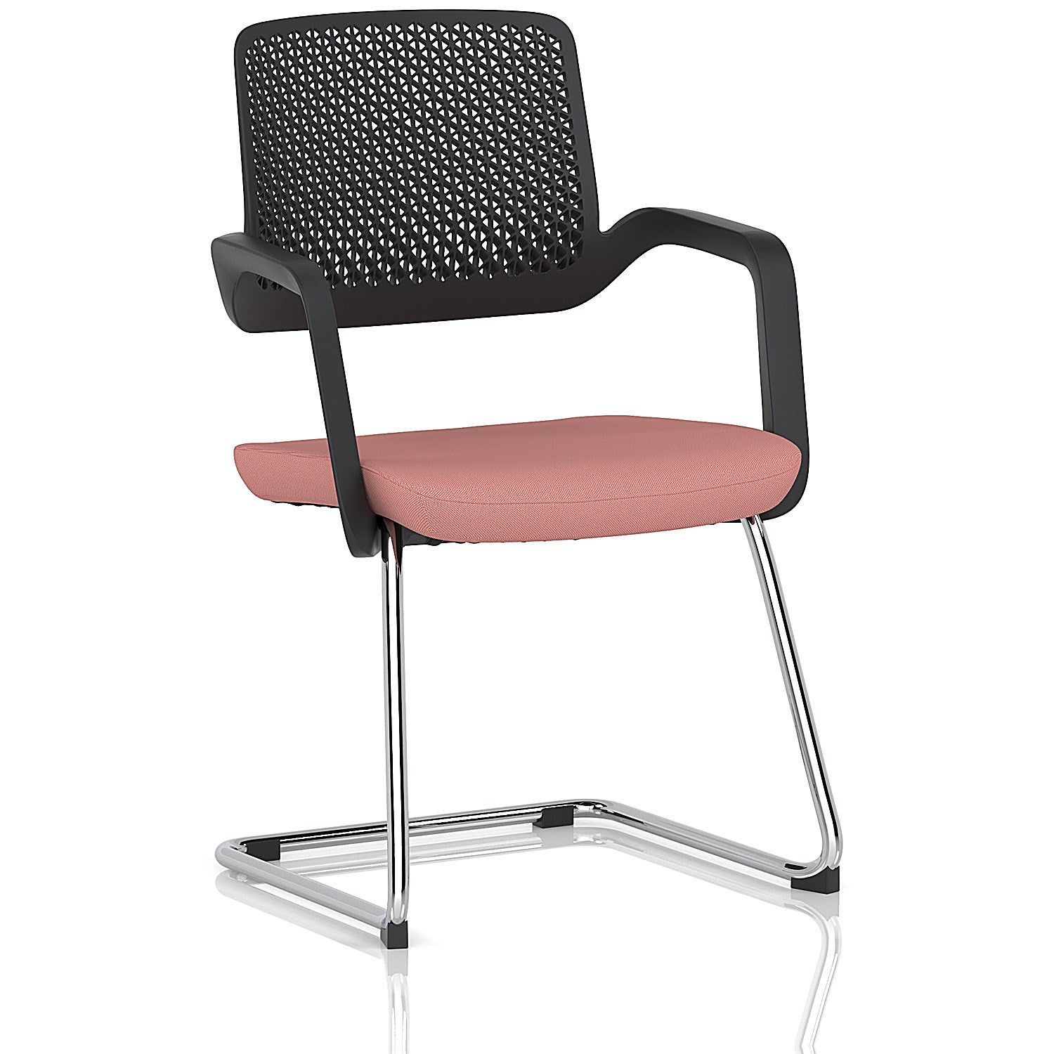 Cosmo Cantilever Chair Black Frame Bespoke Colour Seat Quest Shrimp Easy2Order : KCUP4623