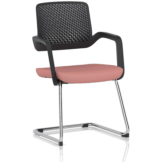 Cosmo Cantilever Chair Black Frame Bespoke Colour Seat Quest Shrimp Easy2Order : KCUP4623