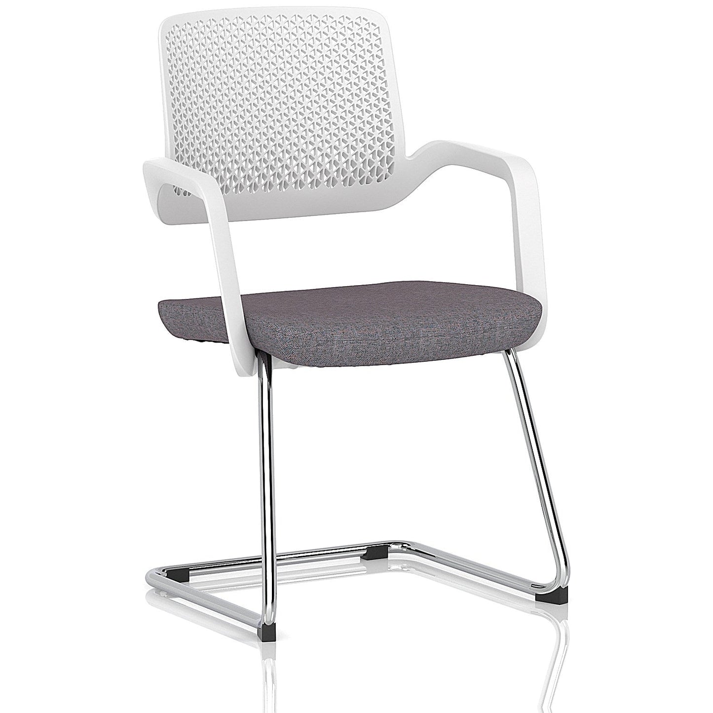 Cosmo Cantilever Chair White Frame Bespoke Colour Seat Rivet Fuse Easy2Order : KCUP4634