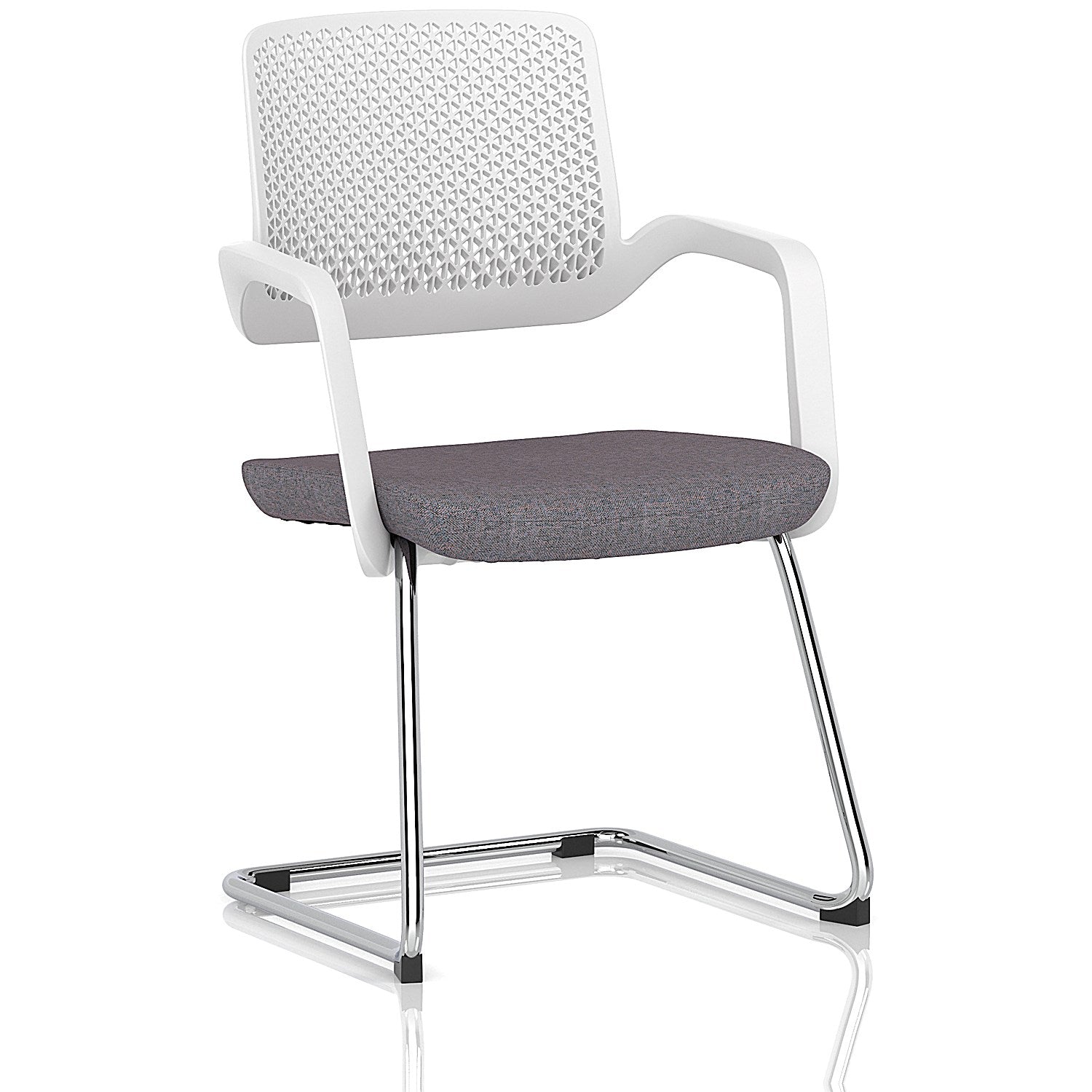 Cosmo Cantilever Chair White Frame Bespoke Colour Seat Rivet Fuse Easy2Order : KCUP4634