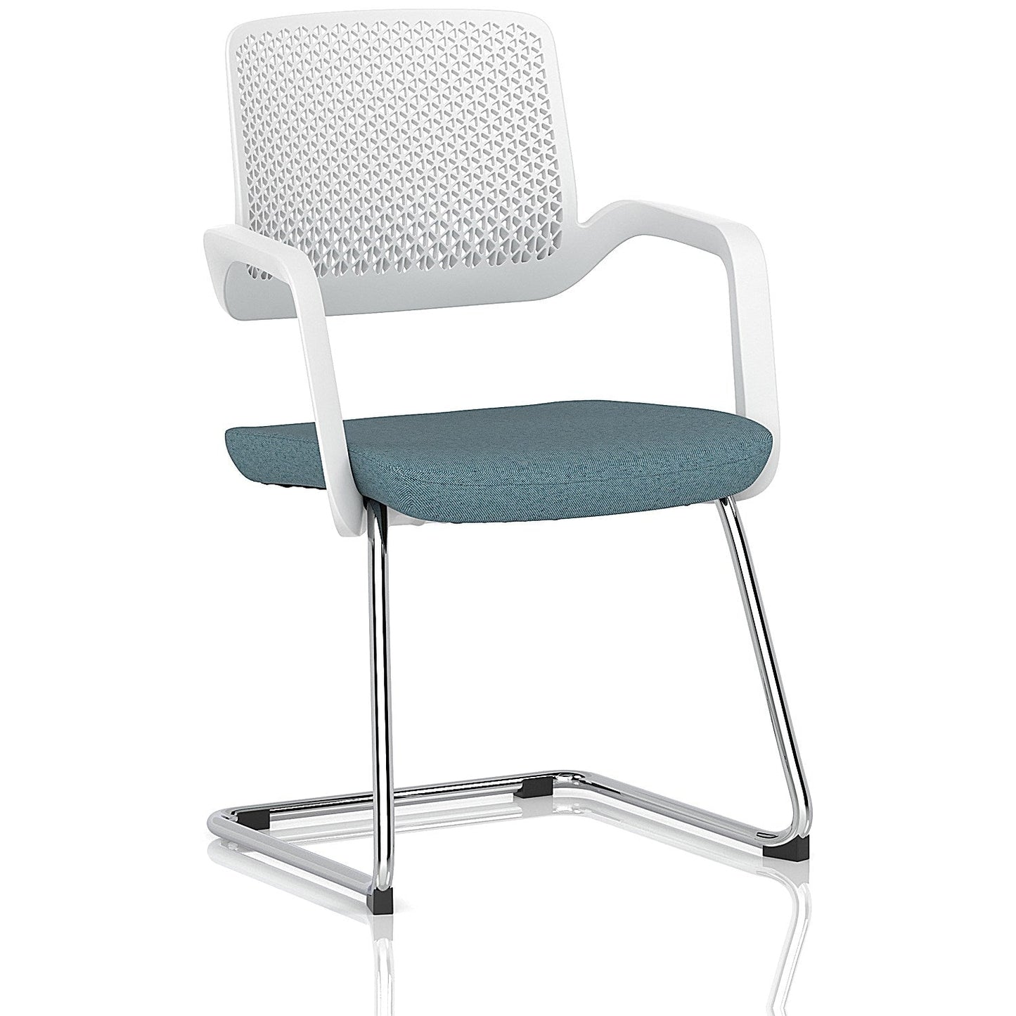 Cosmo Cantilever Chair White Frame Bespoke Colour Seat Rivet Quench Easy2Order : KCUP4635