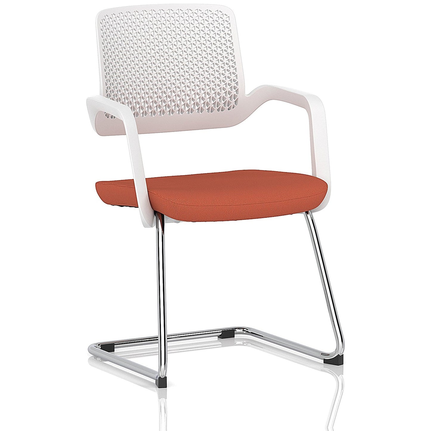 Cosmo Cantilever Chair White Frame Bespoke Colour Seat Quest Crab Easy2Order : KCUP4637