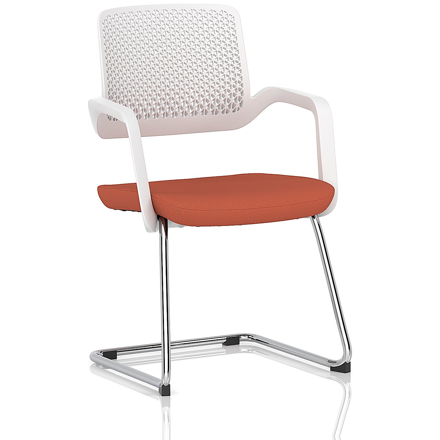 Cosmo Cantilever Chair White Frame Bespoke Colour Seat Quest Crab Easy2Order : KCUP4637
