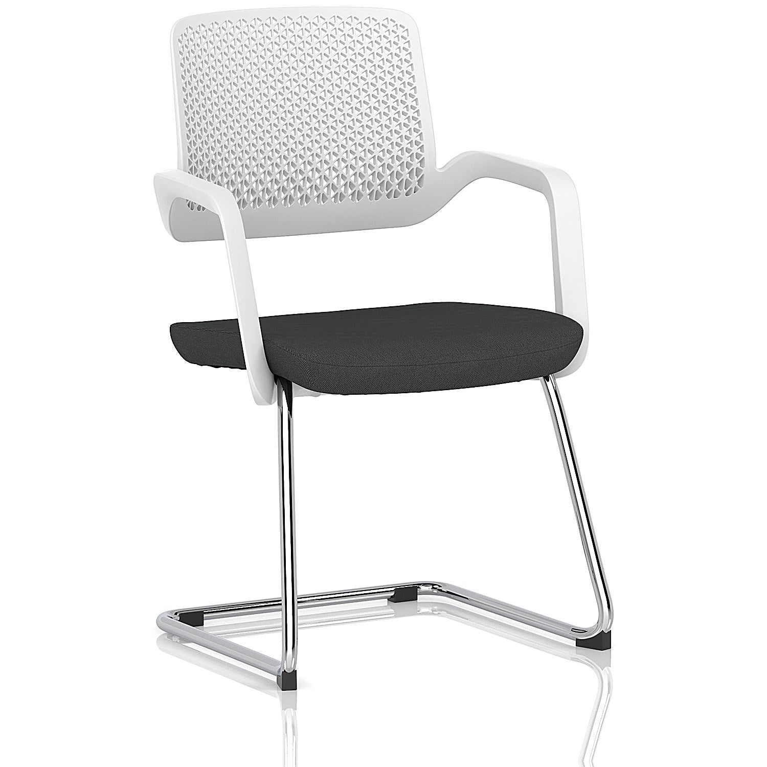 Cosmo Cantilever Chair White Frame Bespoke Colour Seat Quest Mussel Easy2Order : KCUP4640