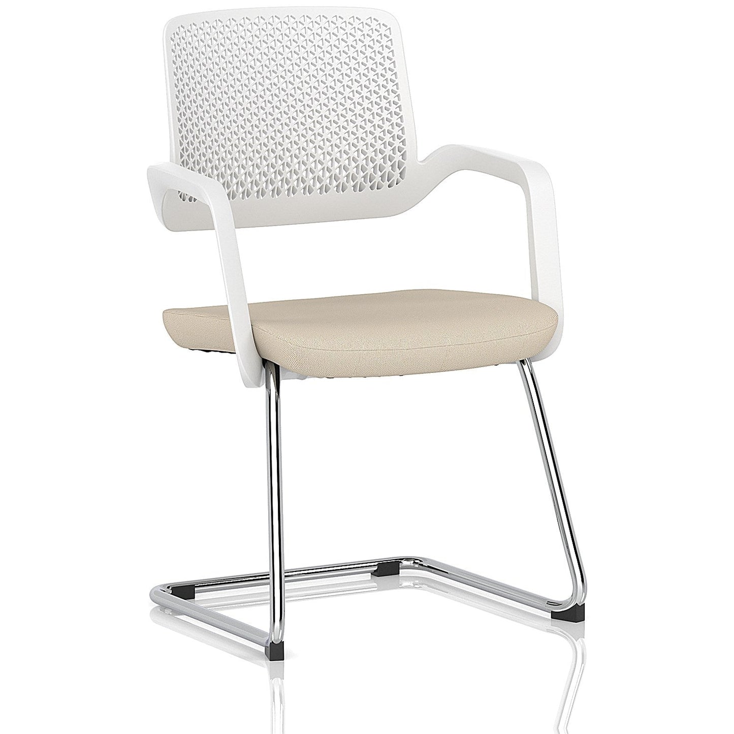 Cosmo Cantilever Chair White Frame Bespoke Colour Seat Quest Salt Easy2Order : KCUP4641