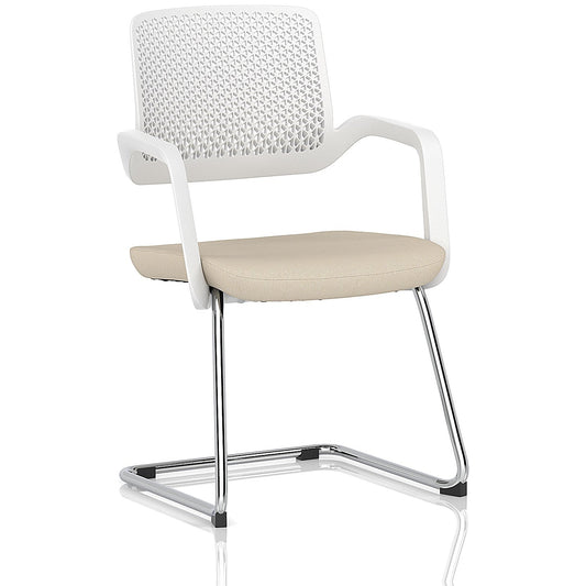 Cosmo Cantilever Chair White Frame Bespoke Colour Seat Quest Salt Easy2Order : KCUP4641