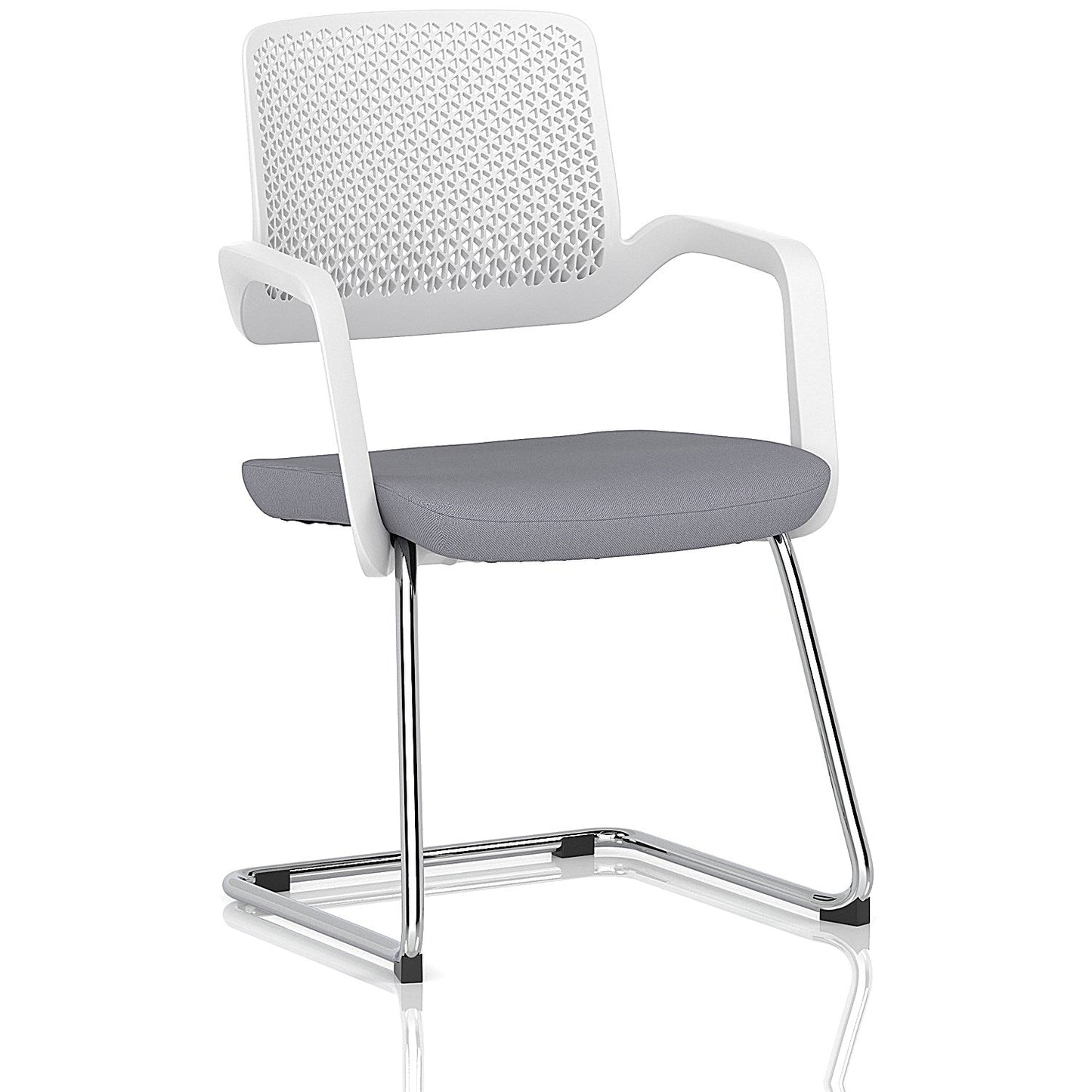 Cosmo Cantilever Chair White Frame Bespoke Colour Seat Quest Shell Easy2Order : KCUP4642