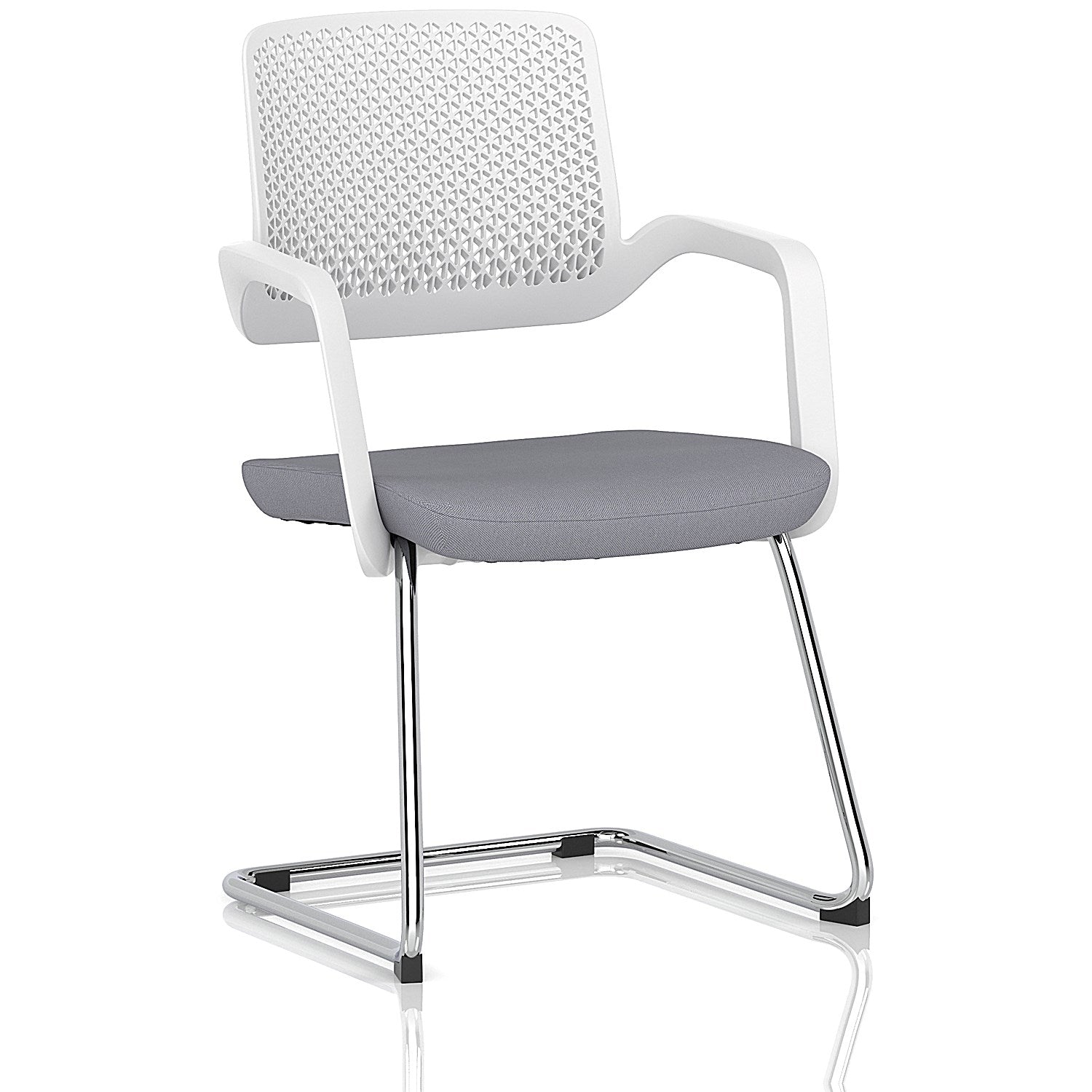 Cosmo Cantilever Chair White Frame Bespoke Colour Seat Quest Shell Easy2Order : KCUP4642