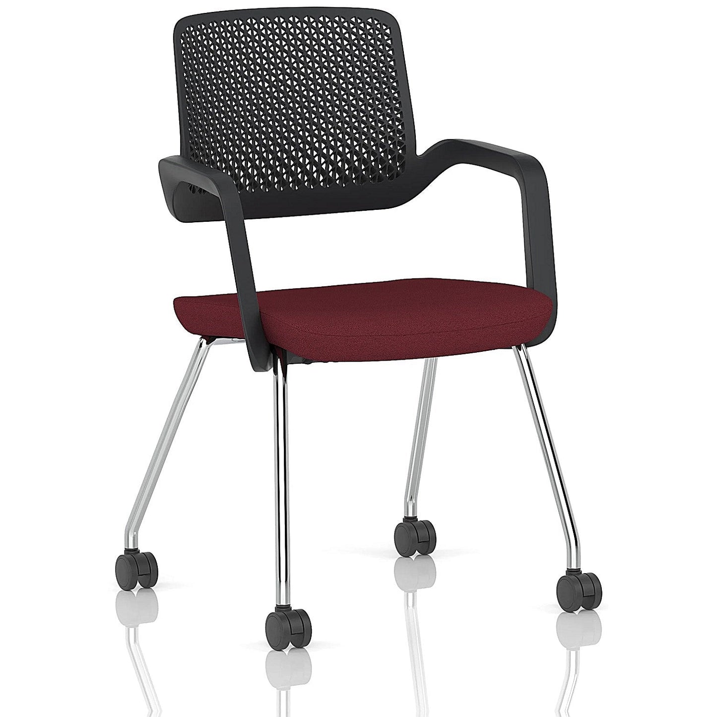 Cosmo Training Chair Black Frame Bespoke Colour Seat Ginseng Chilli Easy2Order : KCUP4646