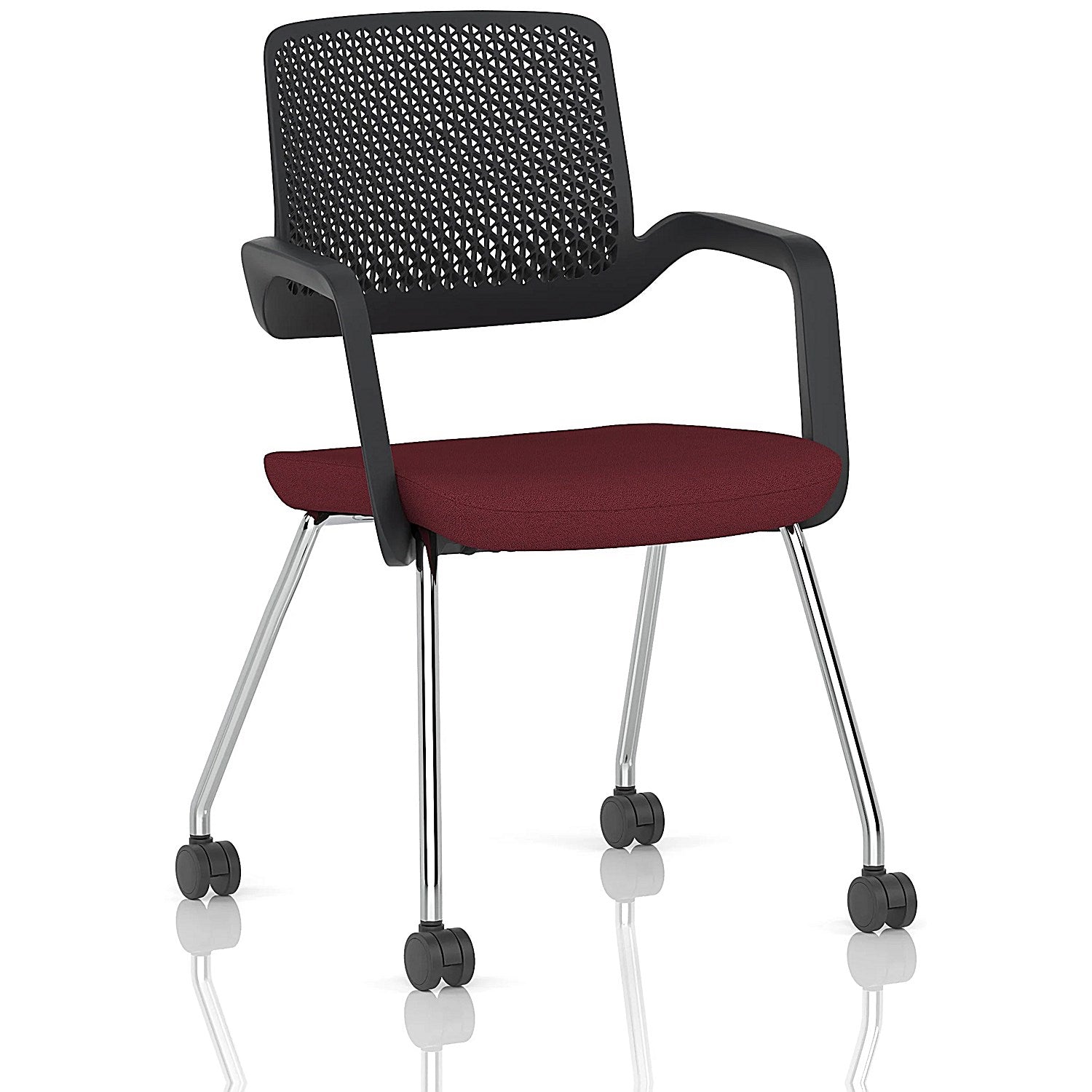 Cosmo Training Chair Black Frame Bespoke Colour Seat Ginseng Chilli Easy2Order : KCUP4646