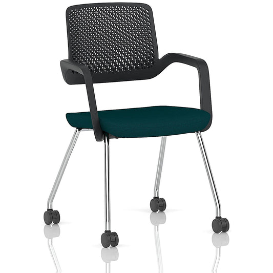 Cosmo Training Chair Black Frame Bespoke Colour Seat Maringa Teal Easy2Order : KCUP4647