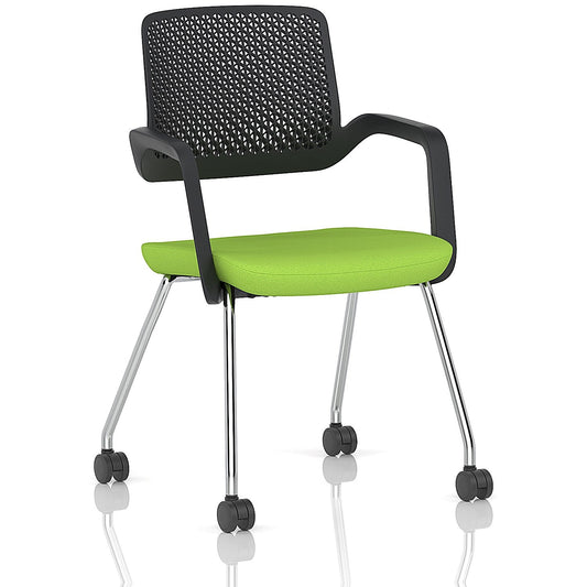 Cosmo Training Chair Black Frame Bespoke Colour Seat Myrrh Green Easy2Order : KCUP4648