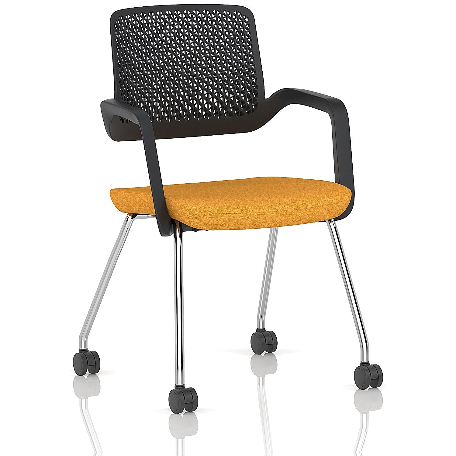 Cosmo Training Chair Black Frame Bespoke Colour Seat Senna Yellow Easy2Order : KCUP4649