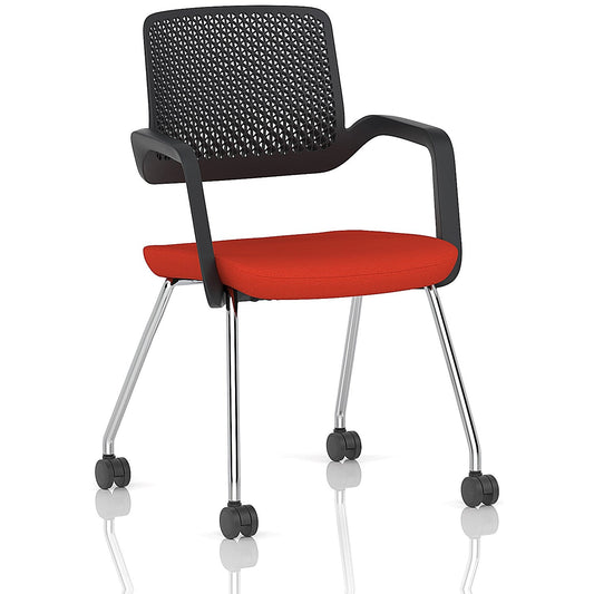 Cosmo Training Chair Black Frame Bespoke Colour Seat Tabasco Orange Easy2Order : KCUP4651