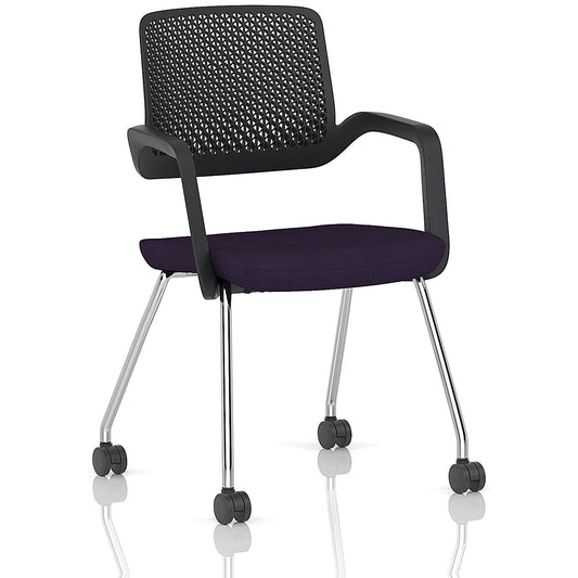 Cosmo Training Chair Black Frame Bespoke Colour Seat Tansy Purple Easy2Order : KCUP4652