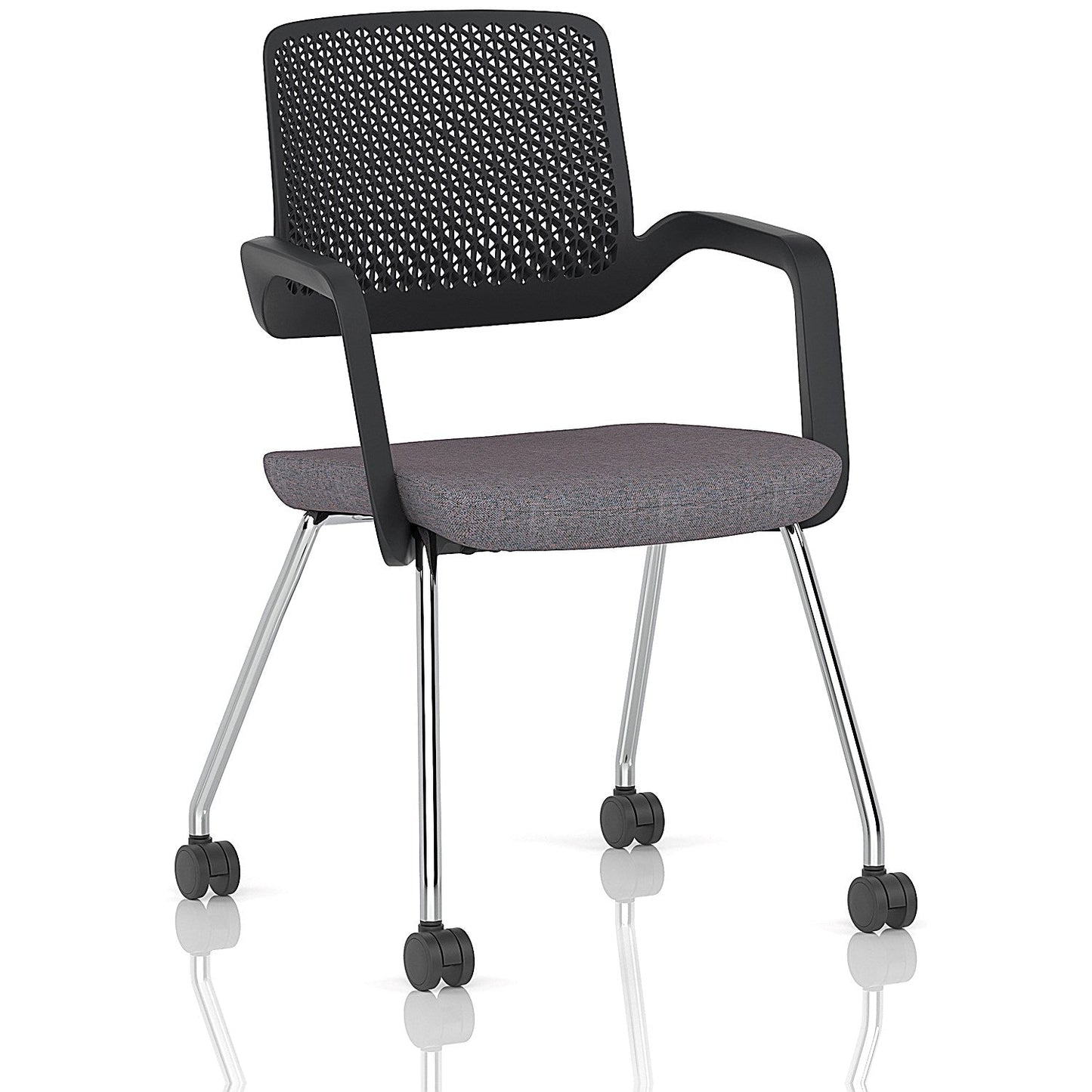 Cosmo Training Chair Black Frame Bespoke Colour Seat Rivet Fuse Easy2Order : KCUP4654