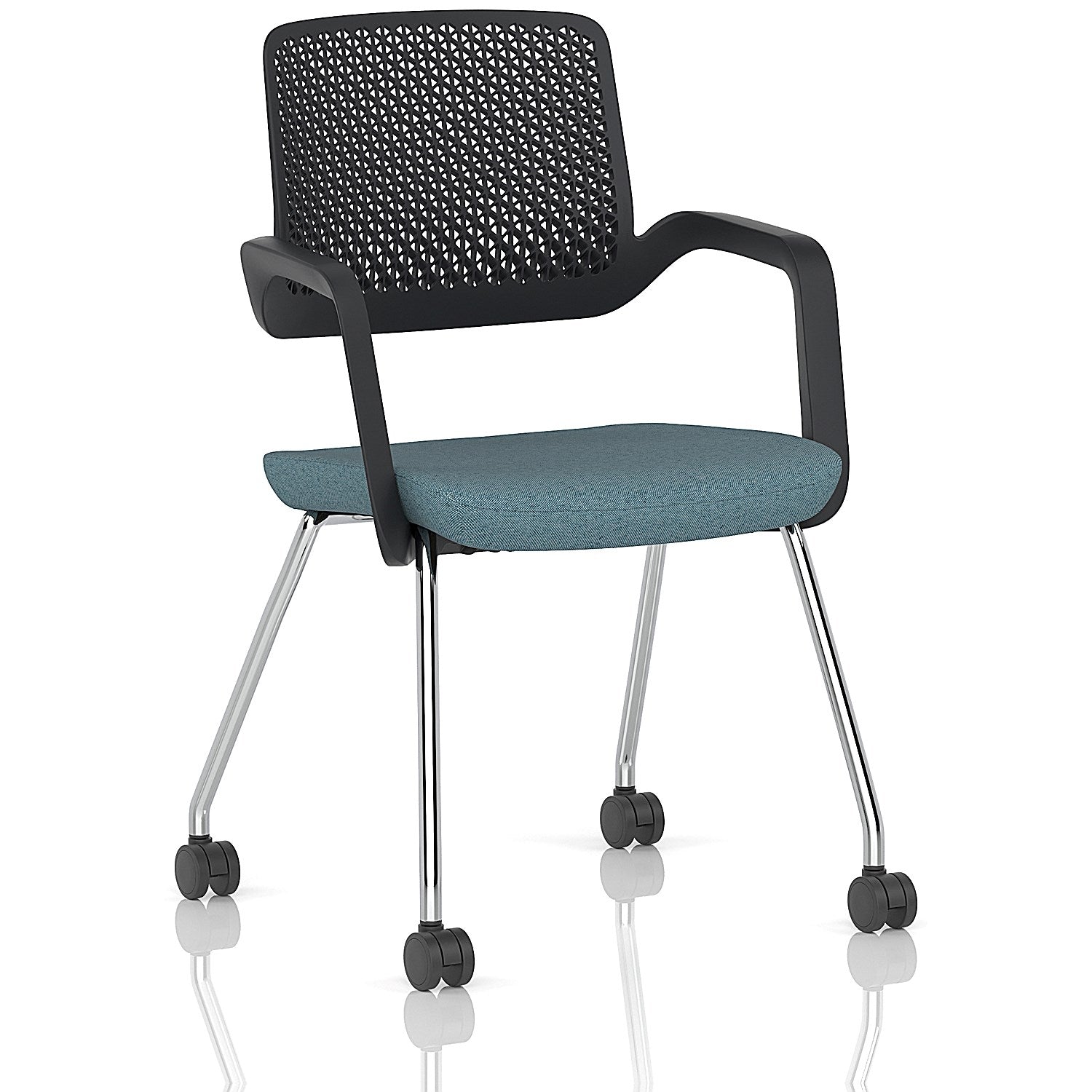 Cosmo Training Chair Black Frame Bespoke Colour Seat Rivet Quench Easy2Order : KCUP4655