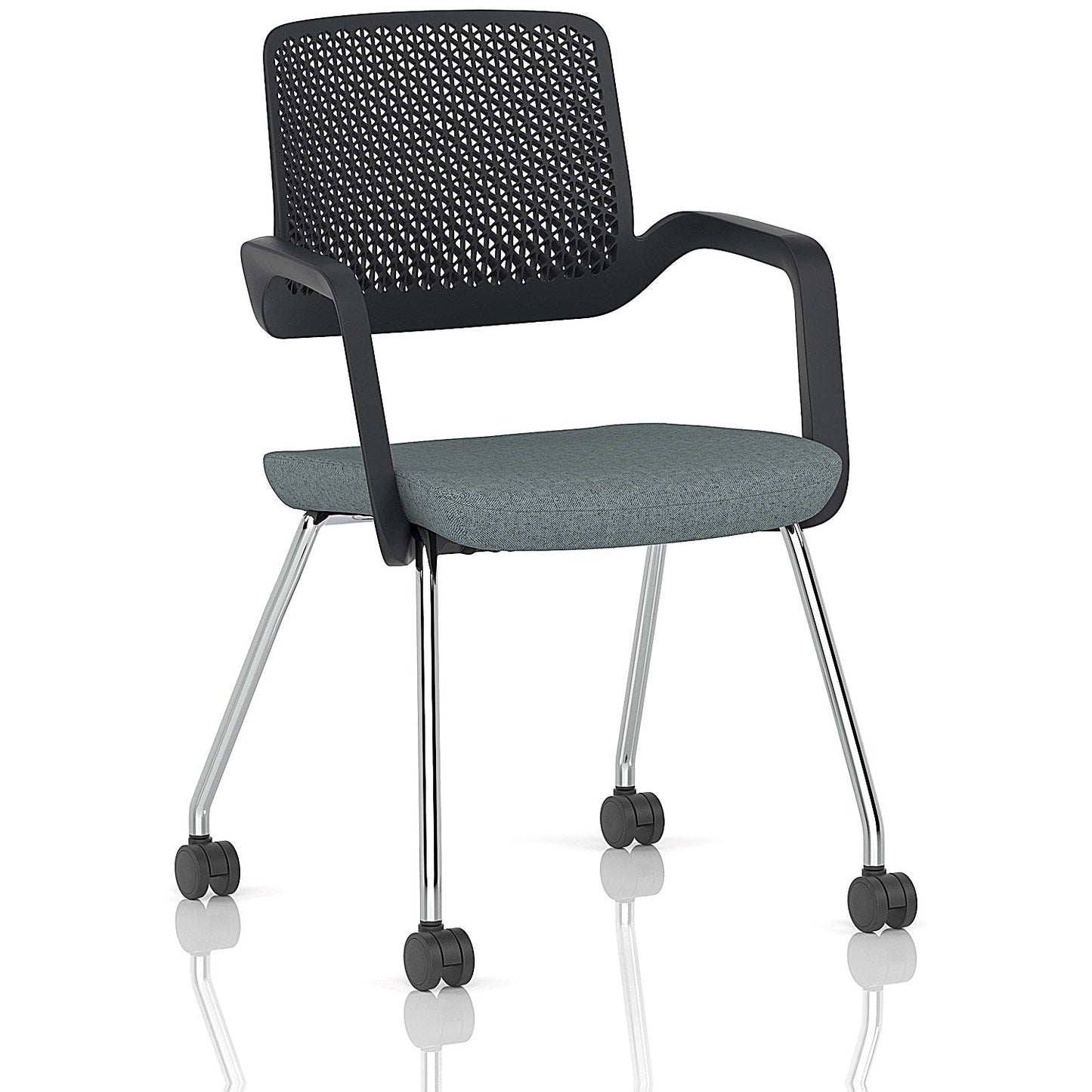 Cosmo Training Chair Black Frame Bespoke Colour Seat Rivet Tensile Easy2Order : KCUP4656