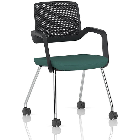 Cosmo Training Chair Black Frame Bespoke Colour Seat Quest Kelp Easy2Order : KCUP4658