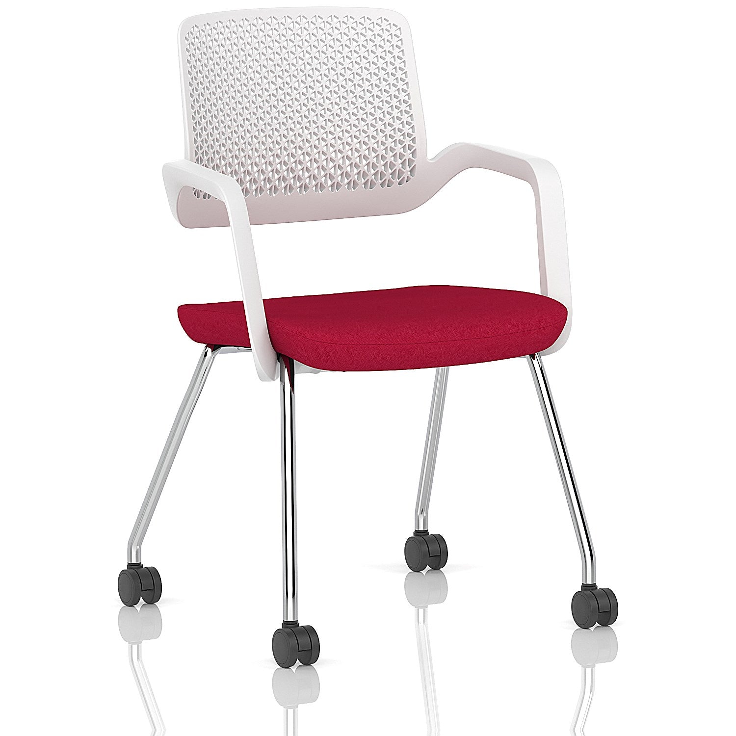 Cosmo Training Chair White Frame Bespoke Colour Seat Bergamot Cherry Easy2Order : KCUP4665