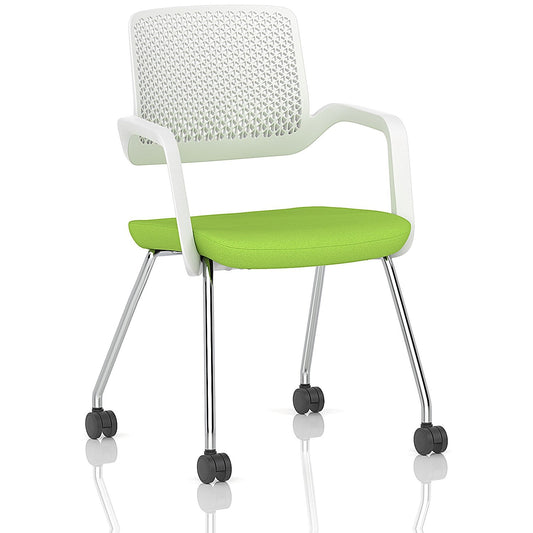 Cosmo Training Chair White Frame Bespoke Colour Seat Myrrh Green Easy2Order : KCUP4668