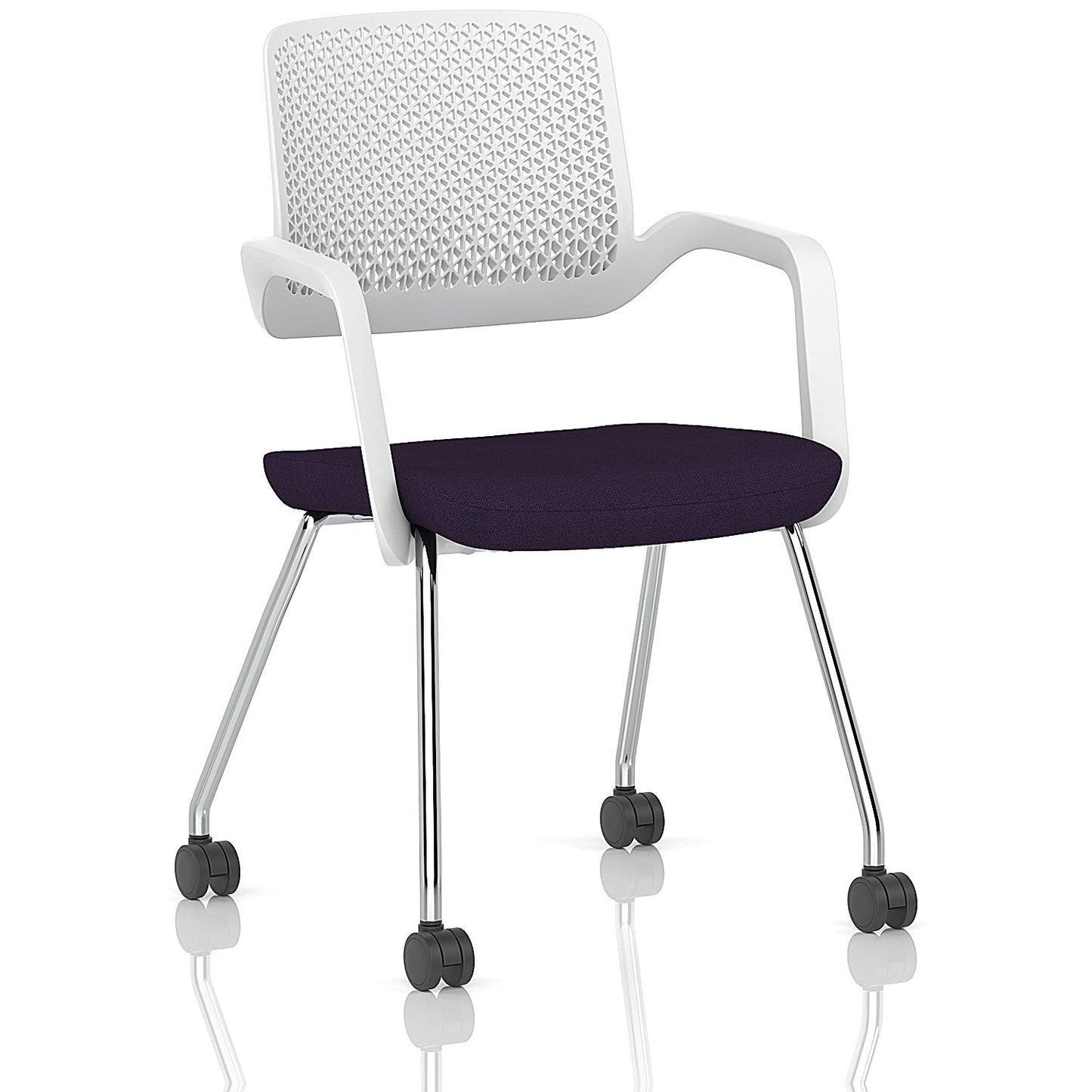 Cosmo Training Chair White Frame Bespoke Colour Seat Tansy Purple Easy2Order : KCUP4672