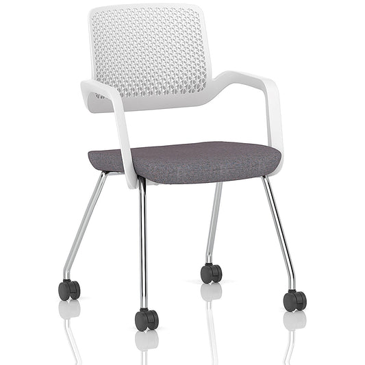 Cosmo Training Chair White Frame Bespoke Colour Seat Rivet Fuse Easy2Order : KCUP4674