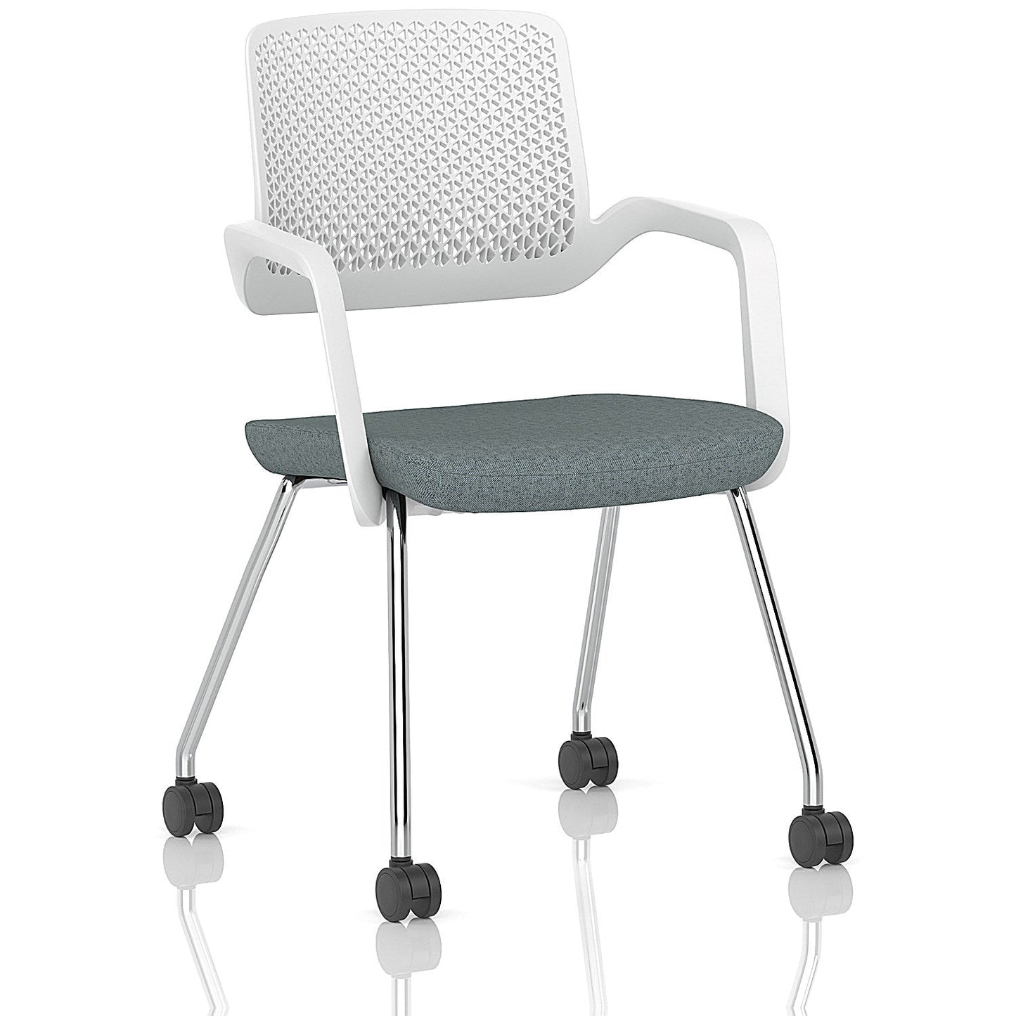Cosmo Training Chair White Frame Bespoke Colour Seat Rivet Tensile Easy2Order : KCUP4676