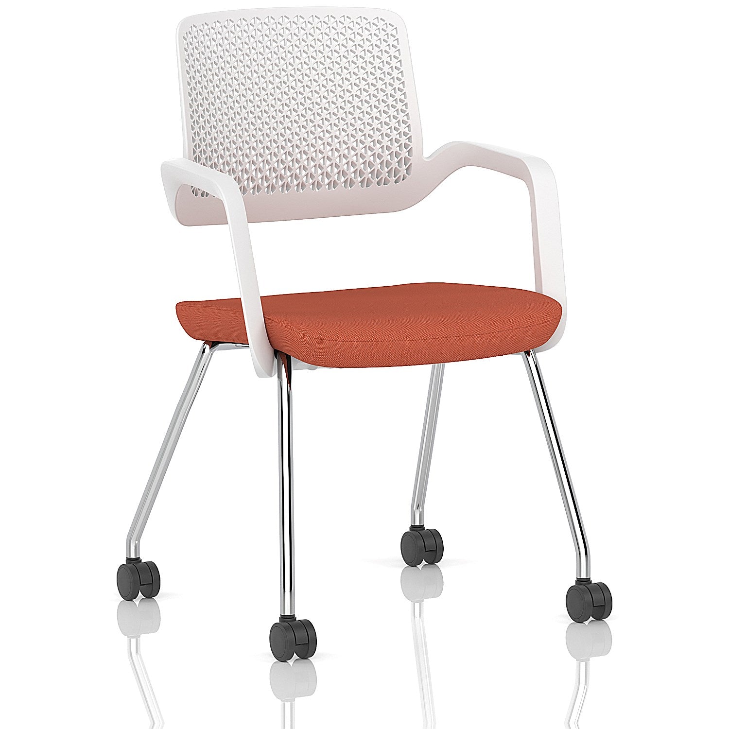 Cosmo Training Chair White Frame Bespoke Colour Seat Quest Crab Easy2Order : KCUP4677