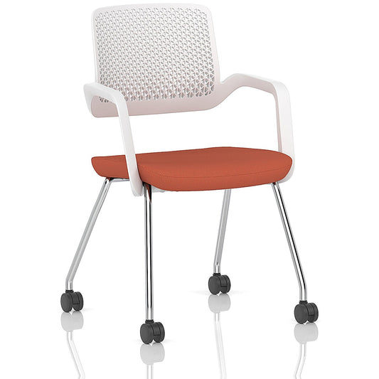 Cosmo Training Chair White Frame Bespoke Colour Seat Quest Crab Easy2Order : KCUP4677