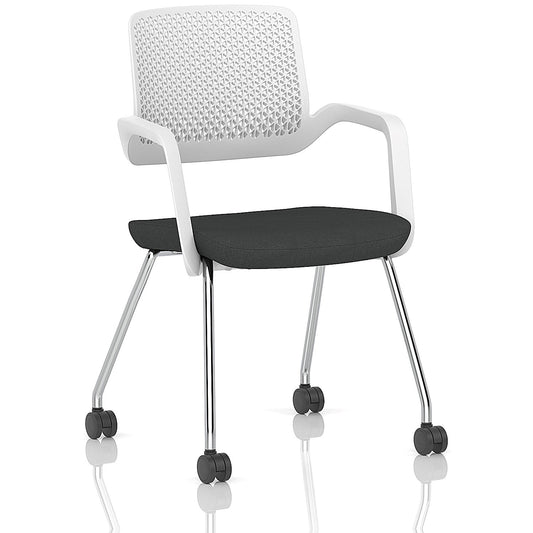 Cosmo Training Chair White Frame Bespoke Colour Seat Quest Mussel Easy2Order : KCUP4680