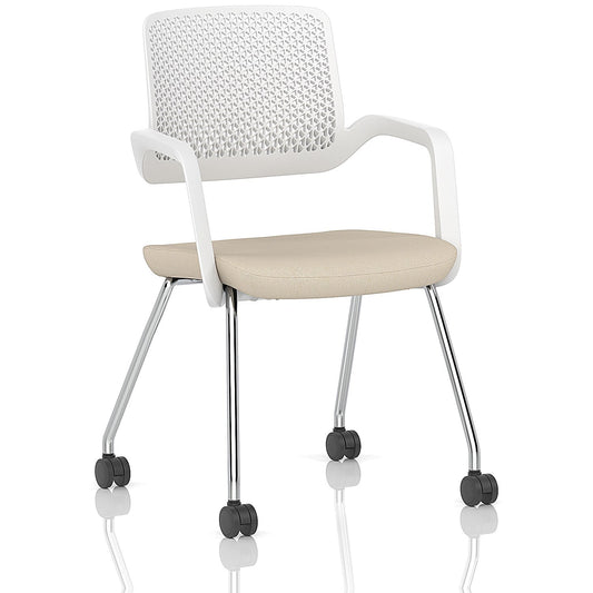 Cosmo Training Chair White Frame Bespoke Colour Seat Quest Salt Easy2Order : KCUP4681