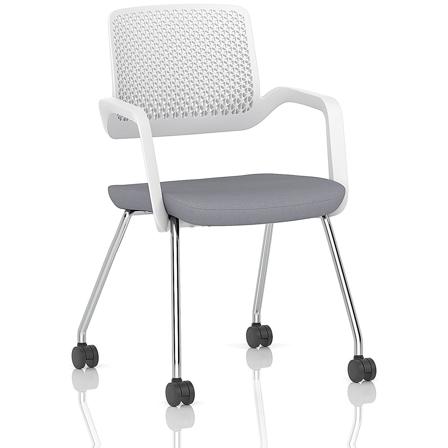 Cosmo Training Chair White Frame Bespoke Colour Seat Quest Shell Easy2Order : KCUP4682