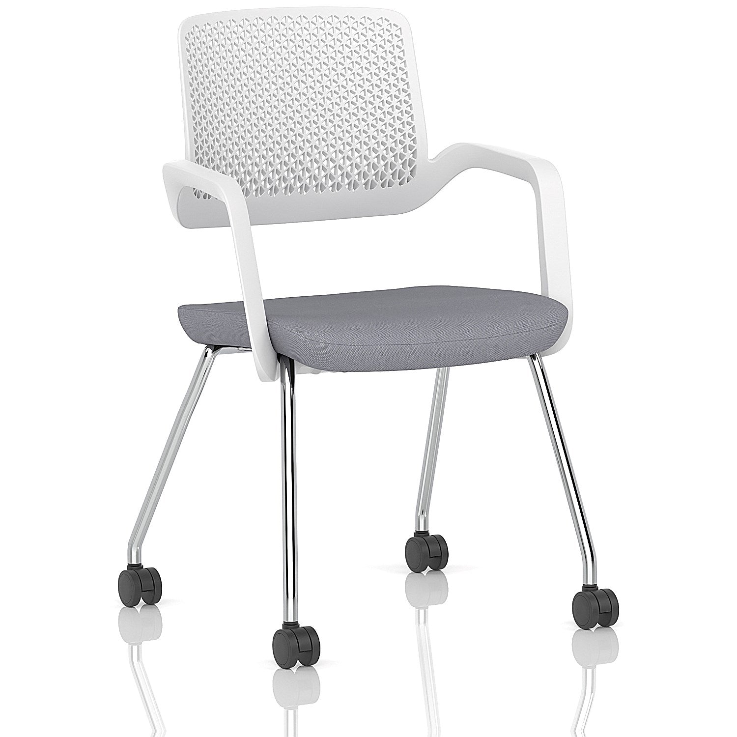 Cosmo Training Chair White Frame Bespoke Colour Seat Quest Shell Easy2Order : KCUP4682