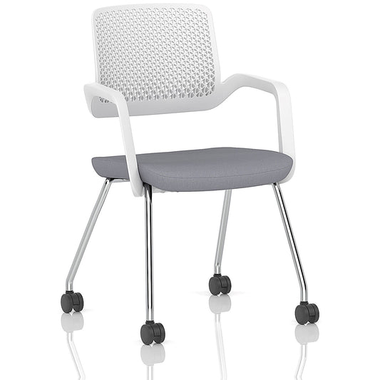 Cosmo Training Chair White Frame Bespoke Colour Seat Quest Shell Easy2Order : KCUP4682