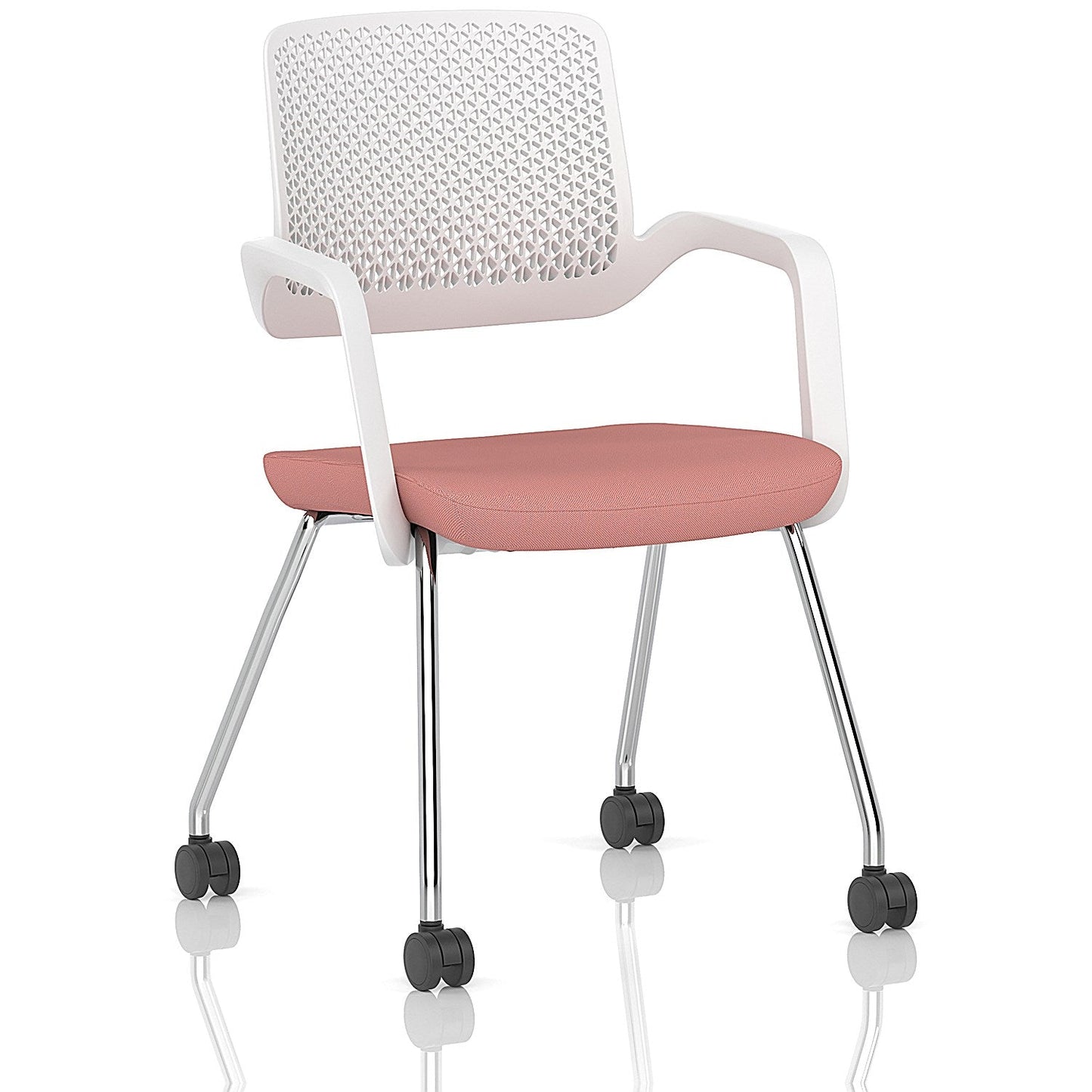 Cosmo Training Chair White Frame Bespoke Colour Seat Quest Shrimp Easy2Order : KCUP4683